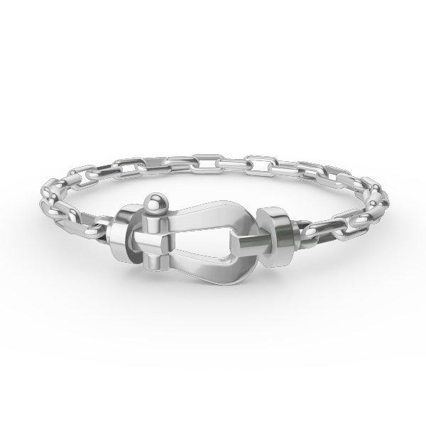 [Resenly Jewelry]FORCE LARGE HORSESHOE CLASP  METAL BRACELET