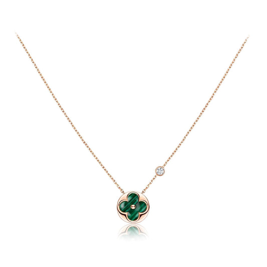[Resenly Jewelry]SUN PEDANT PINK GOLD 1 DIAMOND NECKLACE