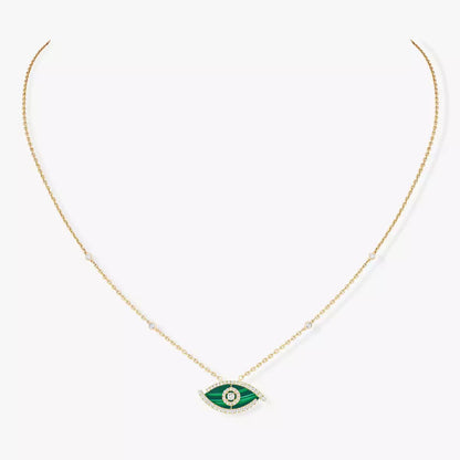 [Resenly Jewelry]Lucky Eye Diamond Necklace in  Gold and Turquoise