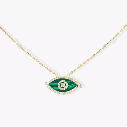 [Resenly Jewelry]Lucky Eye Diamond Necklace in  Gold and Turquoise