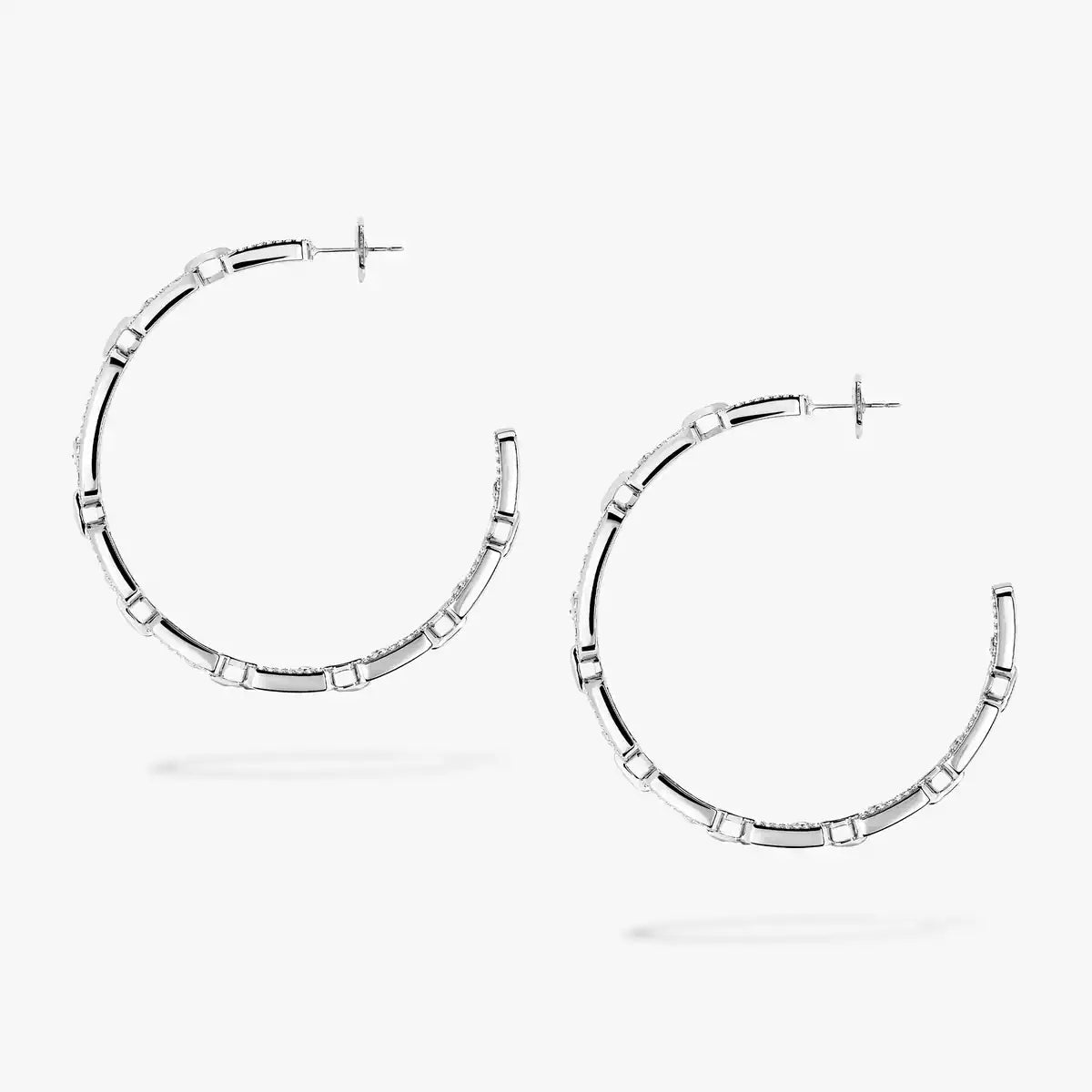 [Resenly Jewelry]Move Link Diamond Hoop Earrings