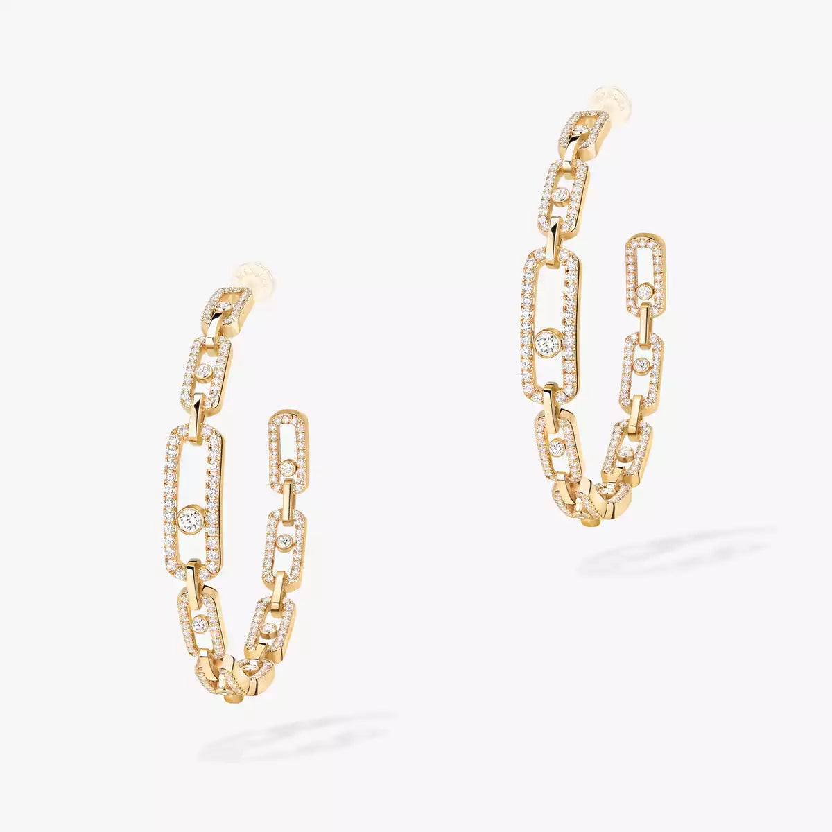 [Resenly Jewelry]Move Link Diamond Hoop Earrings