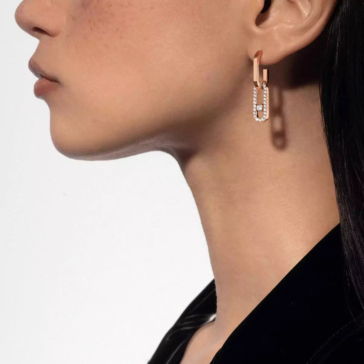 [Resenly Jewelry]Move Link Diamond Earrings