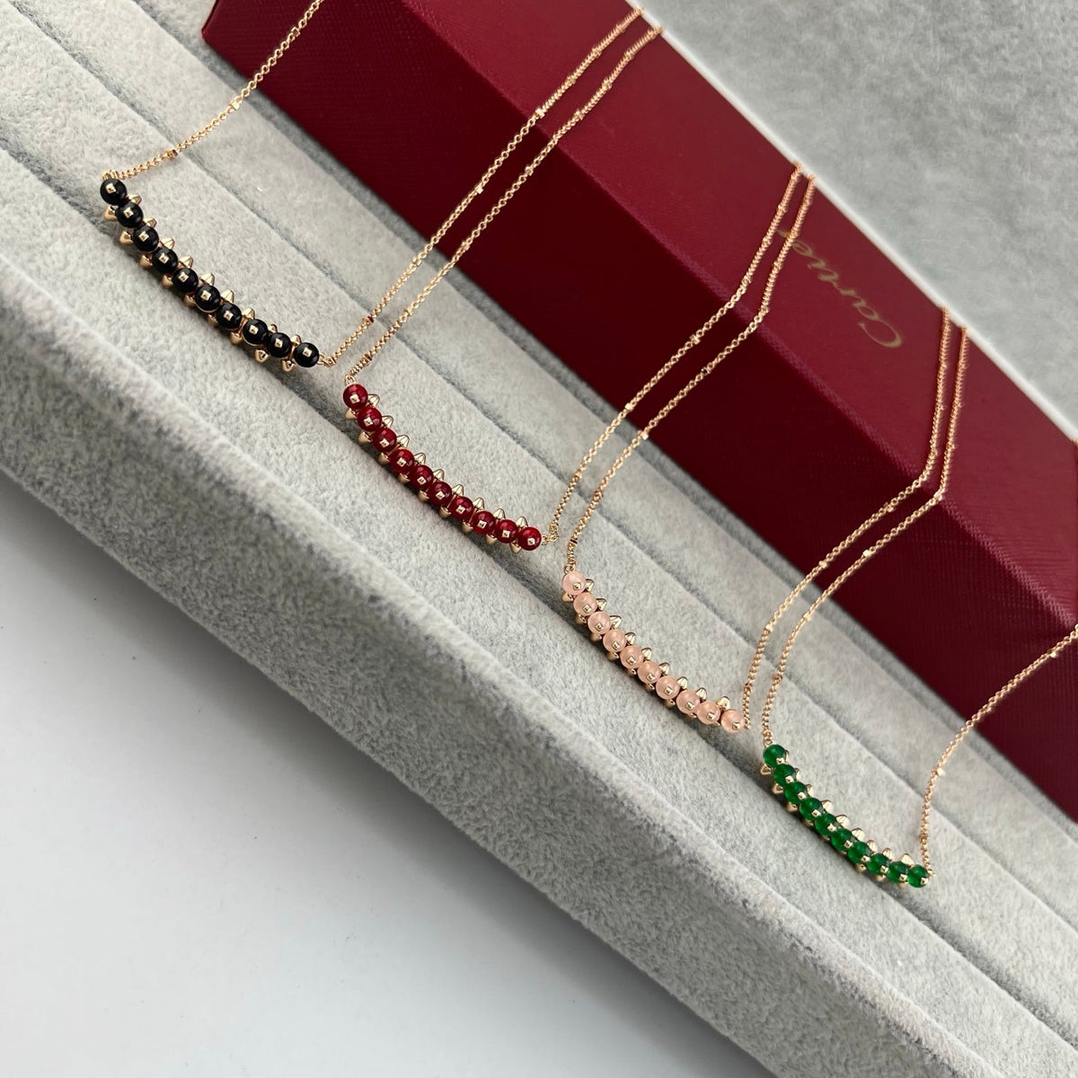 [Resenly Jewelry]NEW STUD COLORED GEM PENDANT NECKLACE