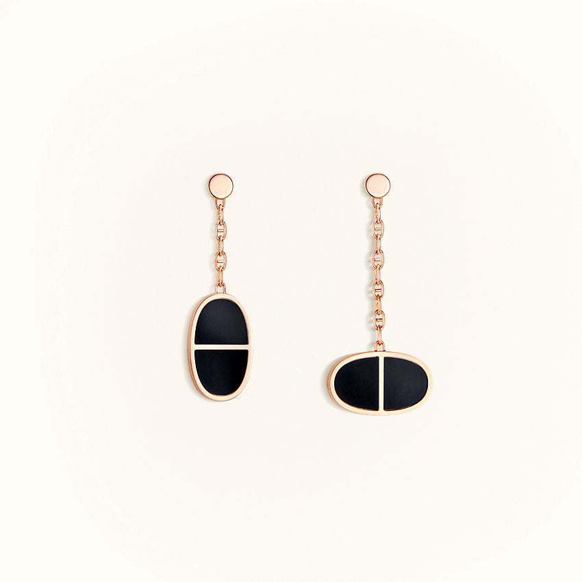 [Resenly Jewelry]CHAINE VERSO ブラックセラミックピアス