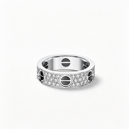 [Resenly Jewelry]LOVE RING 5.5MM DIAMONDS PAVED CERAMIC