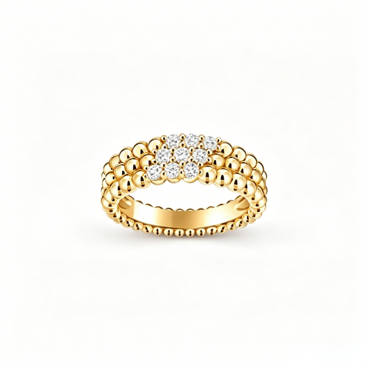[Resenly Jewelry] THREE-ROW DIAMOND RING