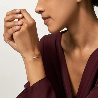 [Resenly Jewelry]LOVE ダブルリング ハーフダイヤモンド ブレスレット