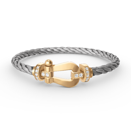[Resenly Jewelry]FORCE LARGE HORSESHOE HALF DIAMOND BRACELET GOLD