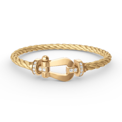 [Resenly Jewelry]FORCE LARGE HORSESHOE HALF DIAMOND BRACELET GOLD