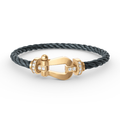 [Resenly Jewelry]FORCE LARGE HORSESHOE HALF DIAMOND BRACELET GOLD