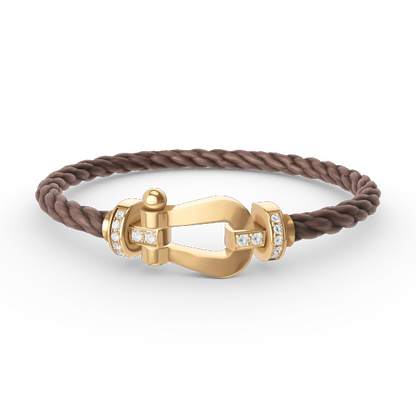 [Resenly Jewelry]FORCE LARGE HORSESHOE HALF DIAMOND BRACELET GOLD