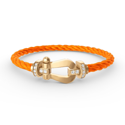 [Resenly Jewelry]FORCE LARGE HORSESHOE HALF DIAMOND BRACELET GOLD