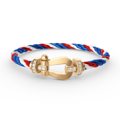 [Resenly Jewelry]FORCE LARGE HORSESHOE HALF DIAMOND BRACELET GOLD