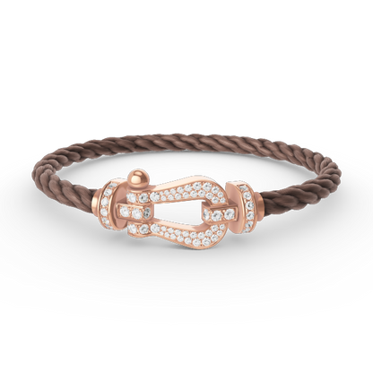 [Resenly Jewelry]FORCE LARGE HORSESHOE FULL DIAMOND BRACELET ROSE GOLD
