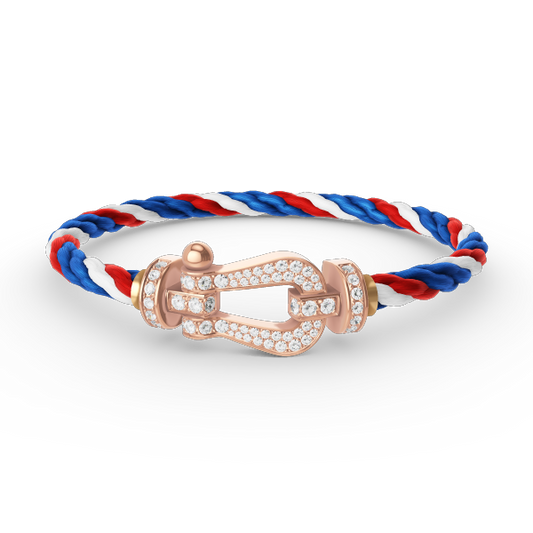 [Resenly Jewelry]FORCE LARGE HORSESHOE FULL DIAMOND BRACELET ROSE GOLD