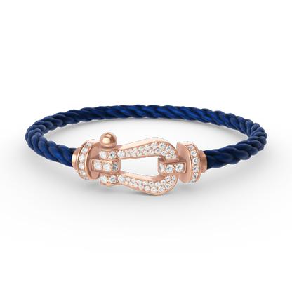 [Resenly Jewelry]FORCE LARGE HORSESHOE FULL DIAMOND BRACELET ROSE GOLD