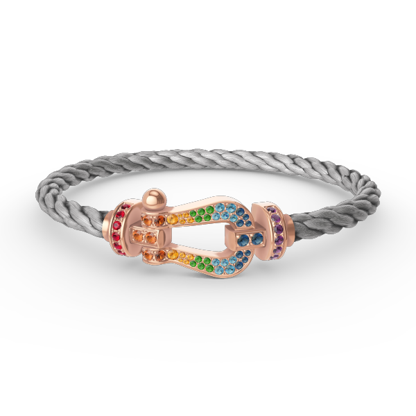 [Resenly Jewelry]FORCE LARGE HORSESHOE  COLORED DIAMOND BRACELET ROSE GOLD