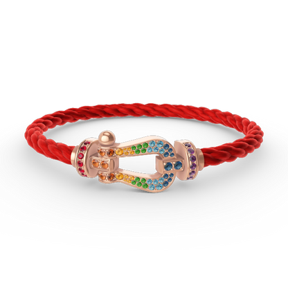 [Resenly Jewelry]FORCE LARGE HORSESHOE  COLORED DIAMOND BRACELET ROSE GOLD