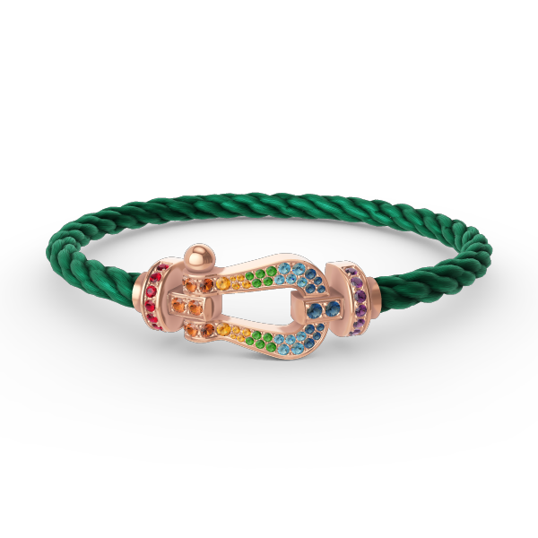[Resenly Jewelry]FORCE LARGE HORSESHOE  COLORED DIAMOND BRACELET ROSE GOLD