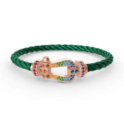 [Resenly Jewelry]FORCE LARGE HORSESHOE  COLORED DIAMOND BRACELET ROSE GOLD