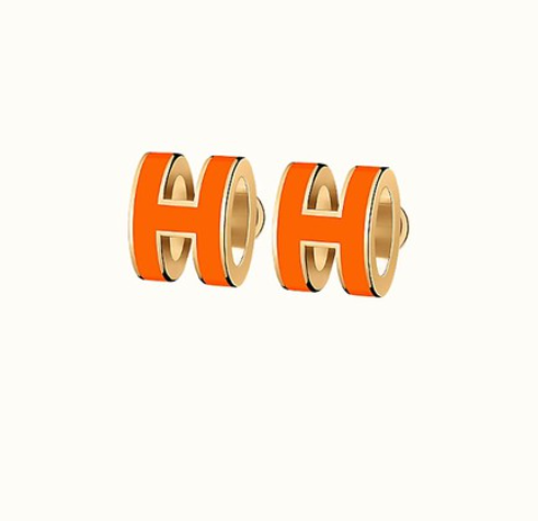 [Resenly Jewelry]MINI POP H EARRINGS ORANGE