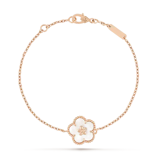 [Resenly Jewelry]ラッキーホワイトMOP梅の花ブレスレット
