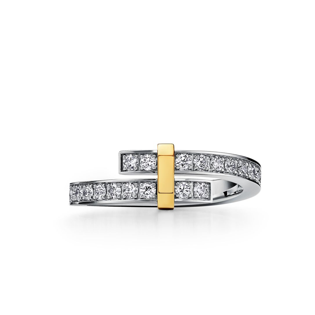 [Resenly Jewelry]エッジ ゴールド シルバー ダイヤモンド リング