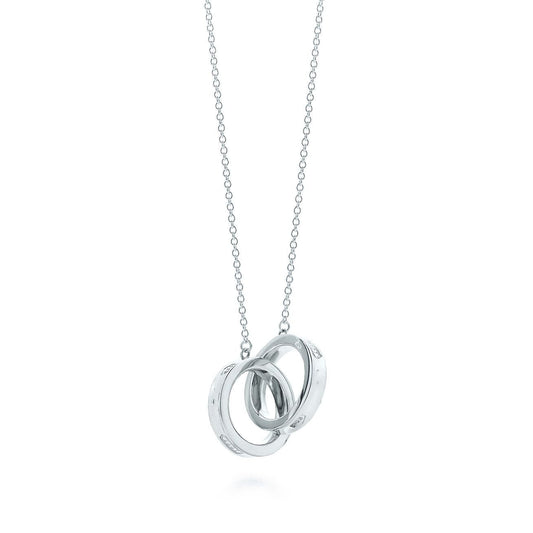 [Resenly Jewelry]INTERLOCKING CIRCLES PENDANT SILVER SMALL NECKLACE