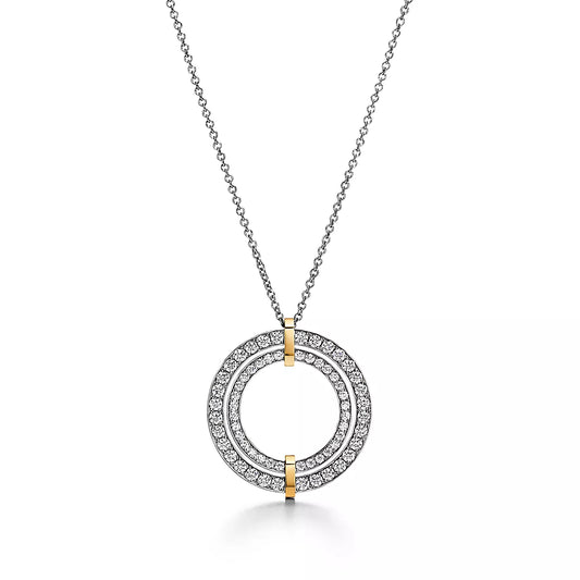 [Resenly Jewelry]EDGE DIAMOND GOLD SILVER NECKLACE