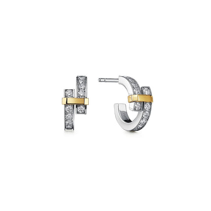 [Resenly Jewelry]エッジ ダイヤモンド ピンクゴールド ピアス