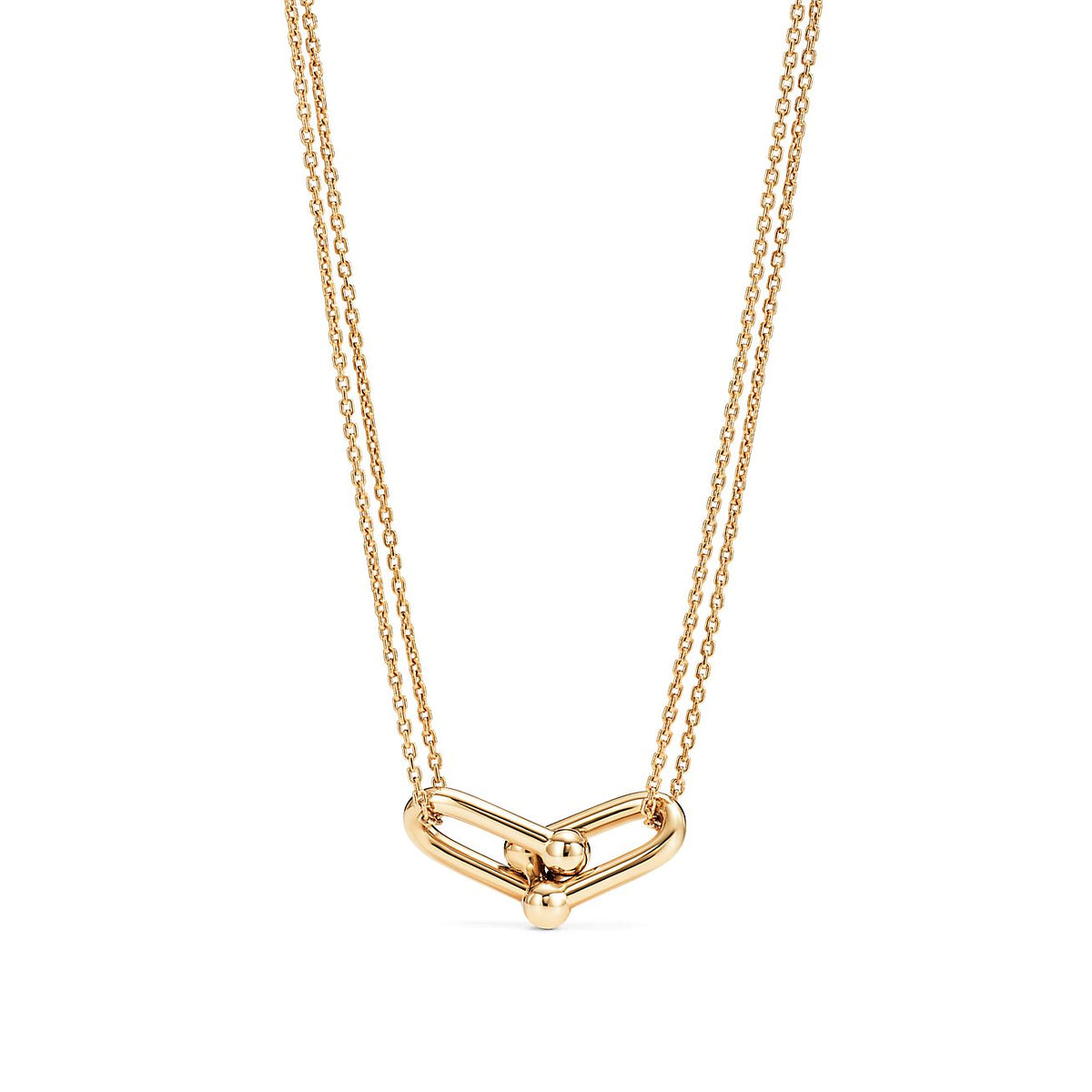 [Resenly Jewelry]ハードウェア ゴールド ダブルリンク ネックレス