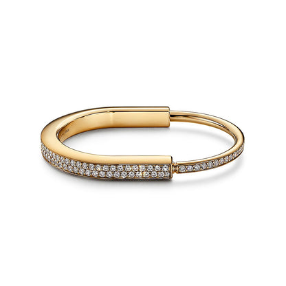 [Resenly Jewelry]LOCK BRACELET DIAMOND PAVED