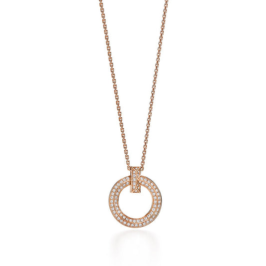 [Resenly Jewelry]T1 CIRCLE DIAMOND PAVED MEDIUM NECKLACE
