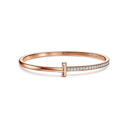 [Resenly Jewelry]ナロー T1 ヒンジ バングル ダイヤモンド ピンクゴールド