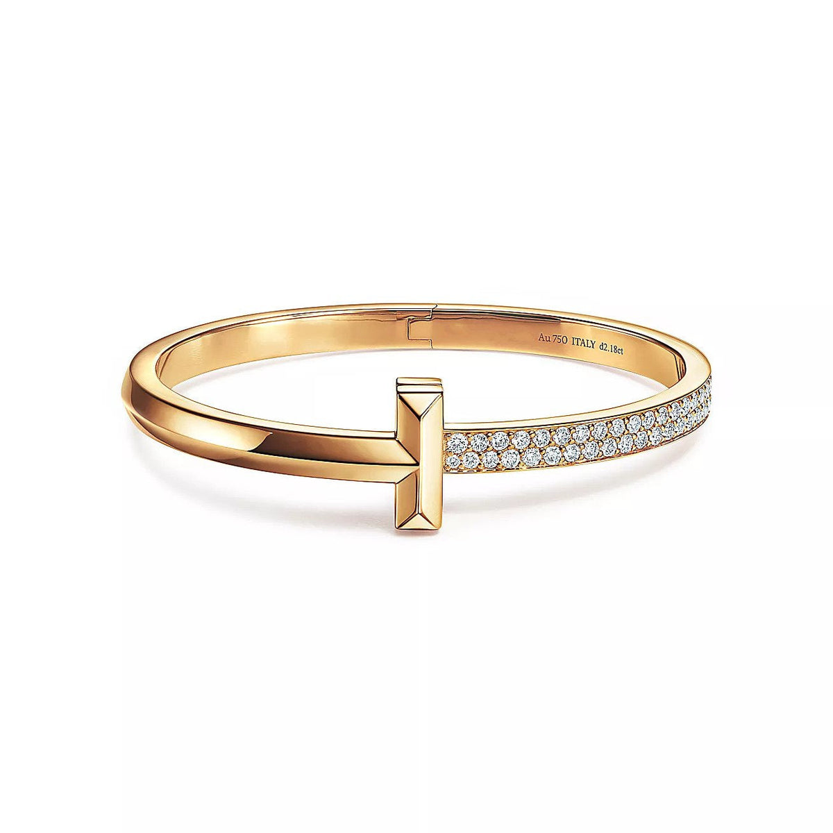 [Resenly Jewelry]T1 WIDE DIAMOND HINGED BANGLE PINK GOLD