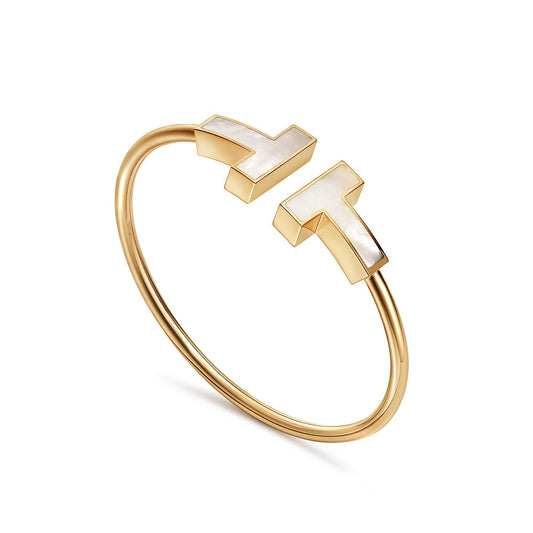 [Resenly Jewelry]T WIDE MOP OPEN BRACELET