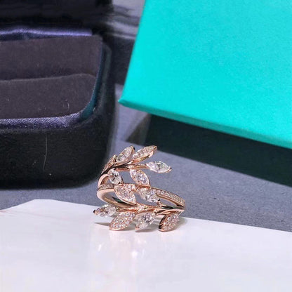 [Resenly Jewelry]VICTORIA DIAMOND VINE BYPASS RING PINK GOLD