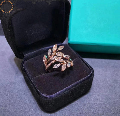 [Resenly Jewelry]VICTORIA DIAMOND VINE BYPASS RING PINK GOLD