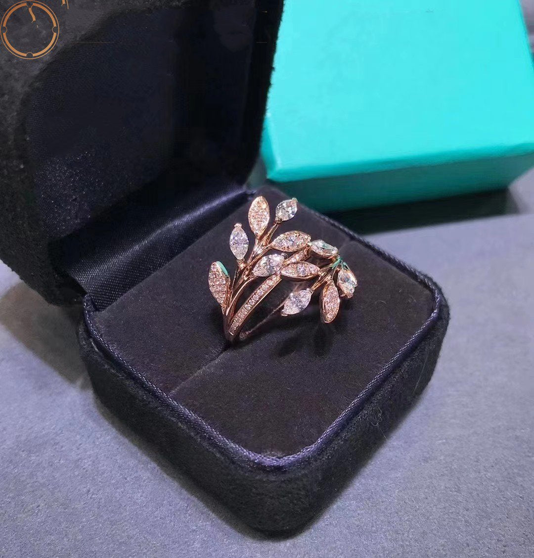 [Resenly Jewelry]VICTORIA DIAMOND VINE BYPASS RING PINK GOLD
