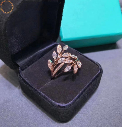 [Resenly Jewelry]VICTORIA DIAMOND VINE BYPASS RING PINK GOLD