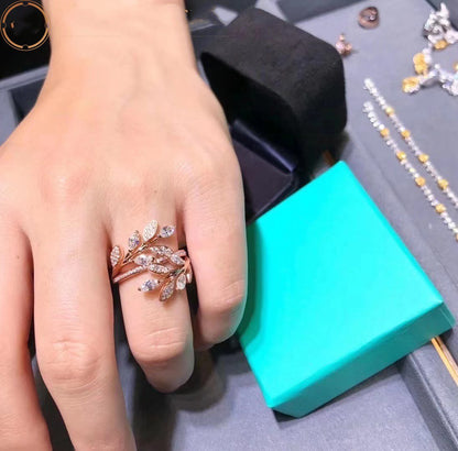 [Resenly Jewelry]VICTORIA DIAMOND VINE BYPASS RING PINK GOLD