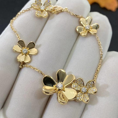 [Resenly Jewelry]FRIVOLE GOLD 5 FLOWERS BRACELET
