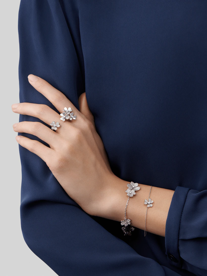 [Resenly Jewelry]フリヴォル シルバー フラワー ダイヤモンド ブレスレット