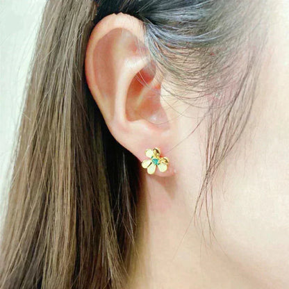 [Resenly Jewelry]FRIVOLE  FLOWER MALACHITE EARRINGS