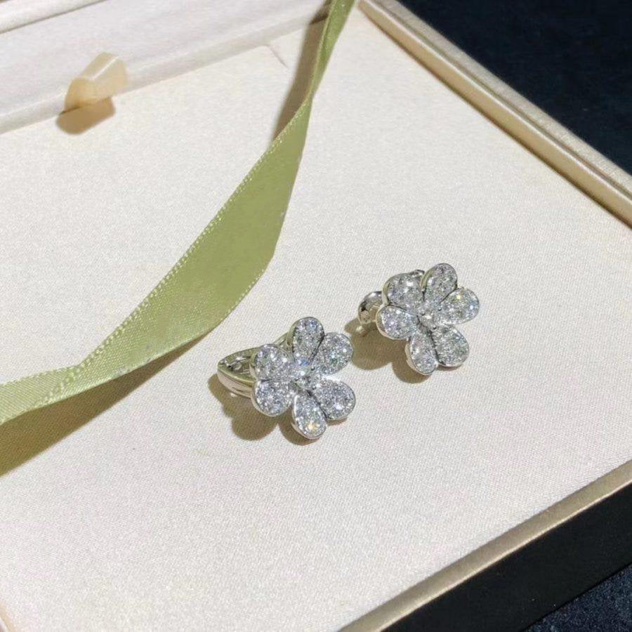 [Resenly Jewelry]FRIVOLE シルバー フラワー ダイヤモンド ピアス