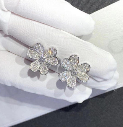[Resenly Jewelry]FRIVOLE シルバー フラワー ダイヤモンド ピアス