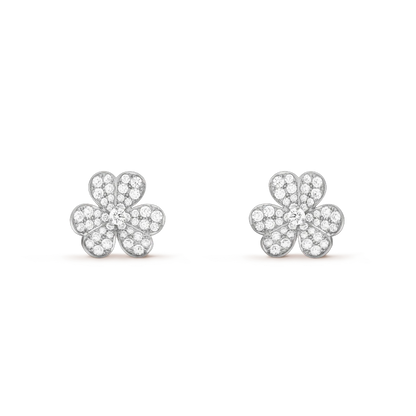 [Resenly Jewelry]FRIVOLE シルバー フラワー ダイヤモンド ピアス
