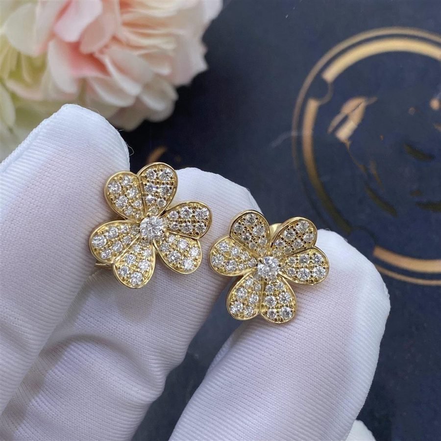 [Resenly Jewelry]FRIVOLE GOLD FLOWER DIAMOND EARRINGS