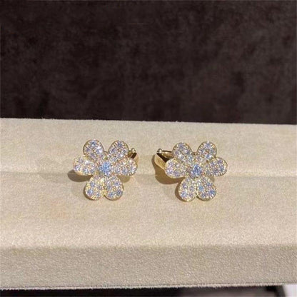 [Resenly Jewelry]FRIVOLE GOLD FLOWER DIAMOND EARRINGS
